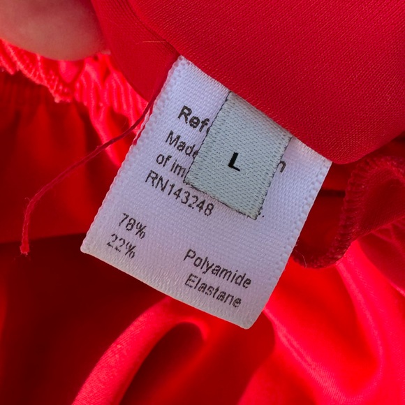 Reformation Red Lettuce Trim Bathing Suit Top - Picture 3 of 4